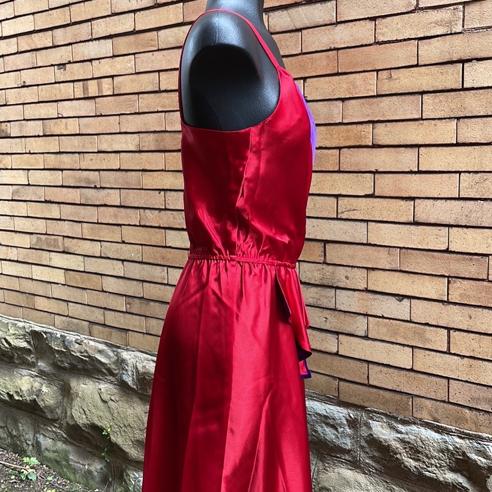 Vintage 90’s Victoria’s Secret red purple faux wrap slip dress Size Small - Picture 6 of 9